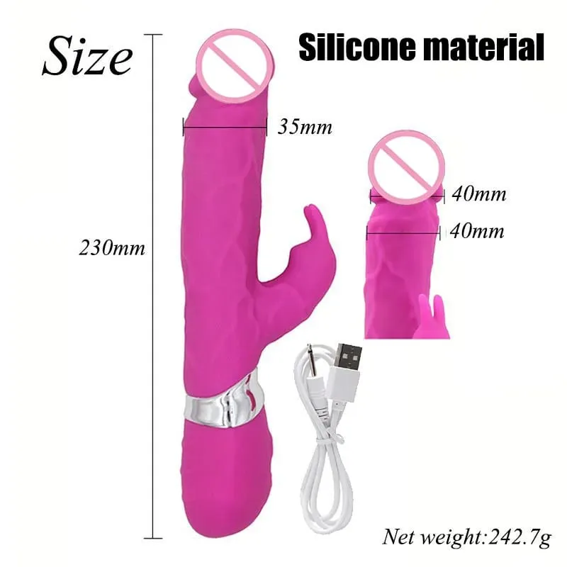 Vibrador de coelho de silicone 3 em 1, ponto G, clitóris, contas anais, estimulador, 10 modos de impulso, brinquedo sexual vibratório para mulheres — image 11