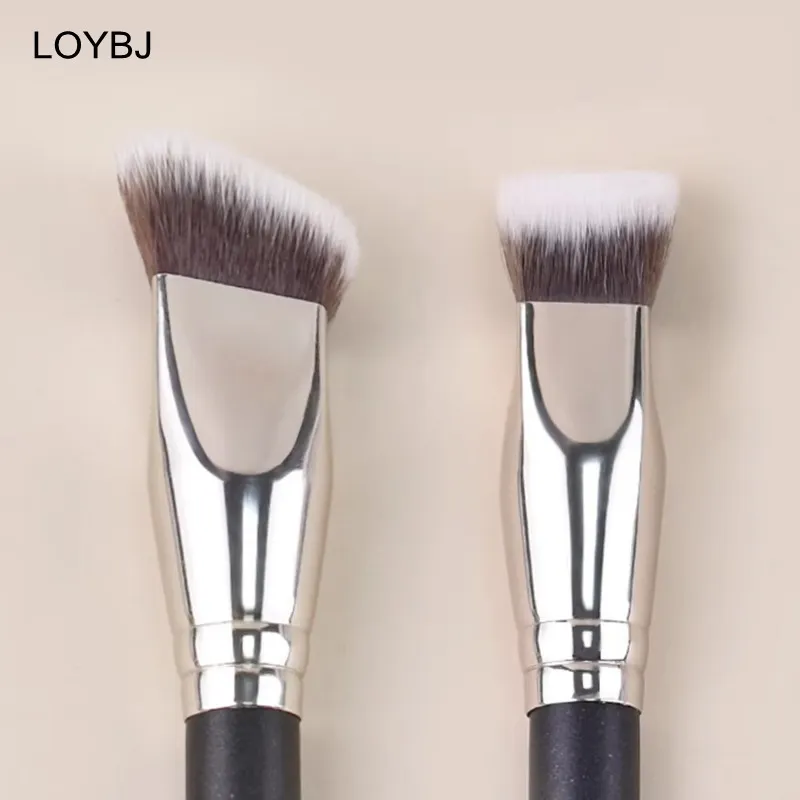 3 pçs conjunto de pincéis de maquiagem de base angular pincéis de maquiagem profissional para base líquida creme bb corretivo feminino ferramentas de beleza
