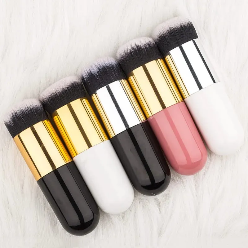 1 pçs novo chubby pier fundação escova plana creme pincéis de maquiagem profissional pincel de maquiagem cosmética