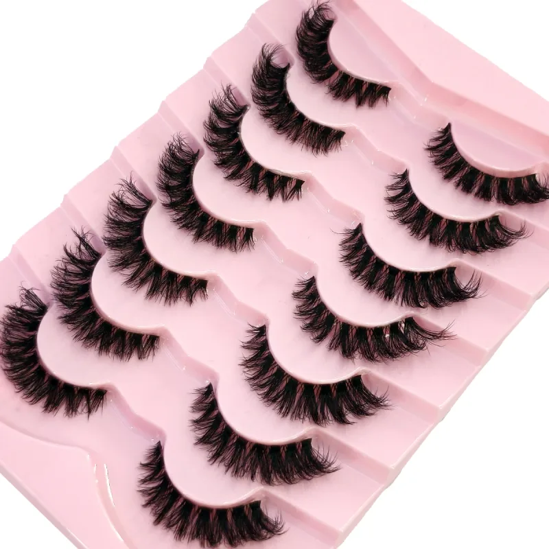 Fluffy Lashes Mink False EyelashesThick Cat Eye Makeup Long Natural Volume 3d Eyelashes Extension Wholesale Mink Eyelashes