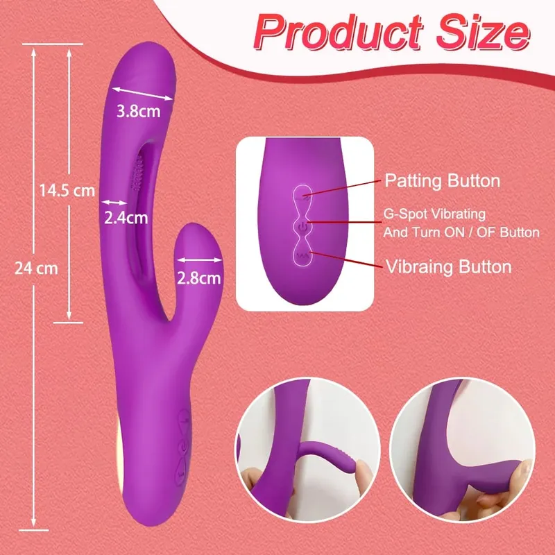 Vibrador batendo para mulheres, ponto g, estimulador de clitóris, vibrador vibratório, massageador vaginal, sexo feminino, produtos para adultos — image 6
