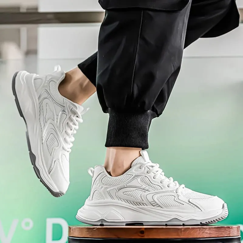 Men's light mesh casual Chunky sneakers four seasons soft-sole breathable outdoor Racing running shoes youth Speed sports shoes