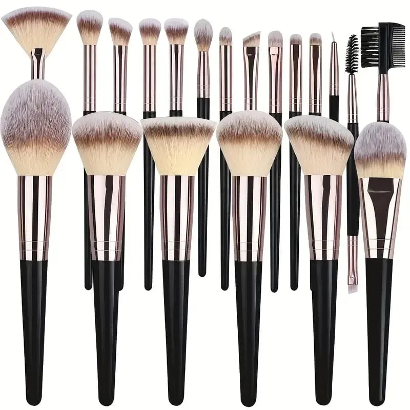 3-20 pçs pincéis de maquiagem macio macio conjunto de escova de maquiagem ferramentas cosméticas para fundação pó sombra kabuki mistura ferramenta de beleza — image 13