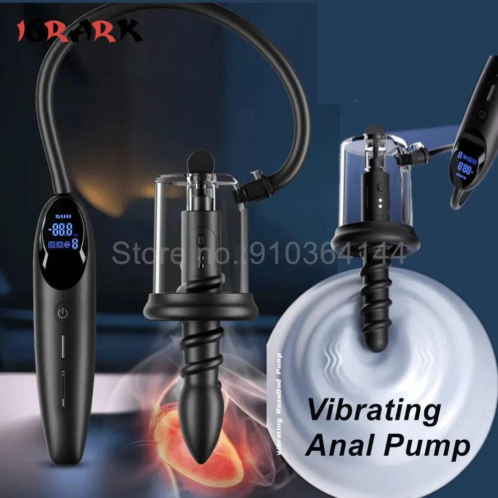 Vibração elétrica sucção ânus rosebud bomba vibratória butt plug vácuo otário massageador de próstata masculino brinquedos sexuais anal para homens ferramenta