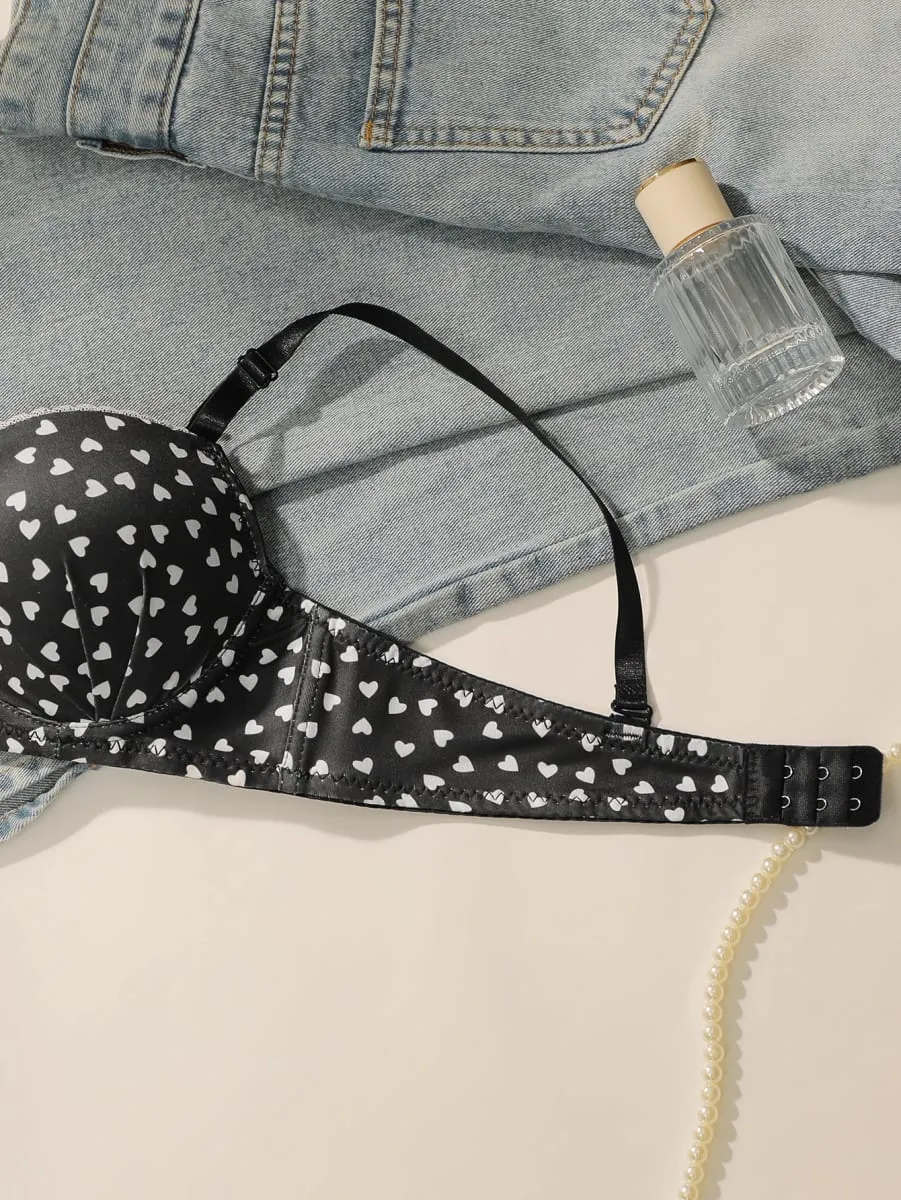 Venda quente 2 sutiãs padrão impresso sexy com push ups reunidos alças ajustáveis ​​conjunto de roupa interior a3122