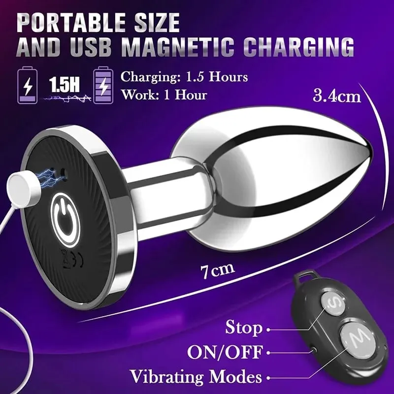 Butt plug vibrador feminino metal anal plug vibradores remoto sem fio masculino massageador de próstata suprimentos adultos masturbação anal brinquedos sexuais
