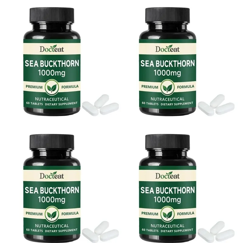 Docteat Sea Buckthorn 1000mg Comprimidos Diariamente Função Imune Suporte Nutrição Antioxidante Vitamina C Zinco Vitamina D3 60 Comprimidos