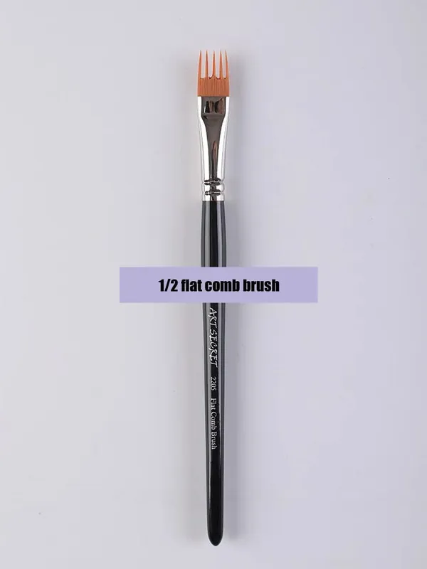 Profissional 5 pçs escova de pente plana pintura de náilon pincéis de desenho artistas a óleo conjunto de escova de pintura para artistas estudante