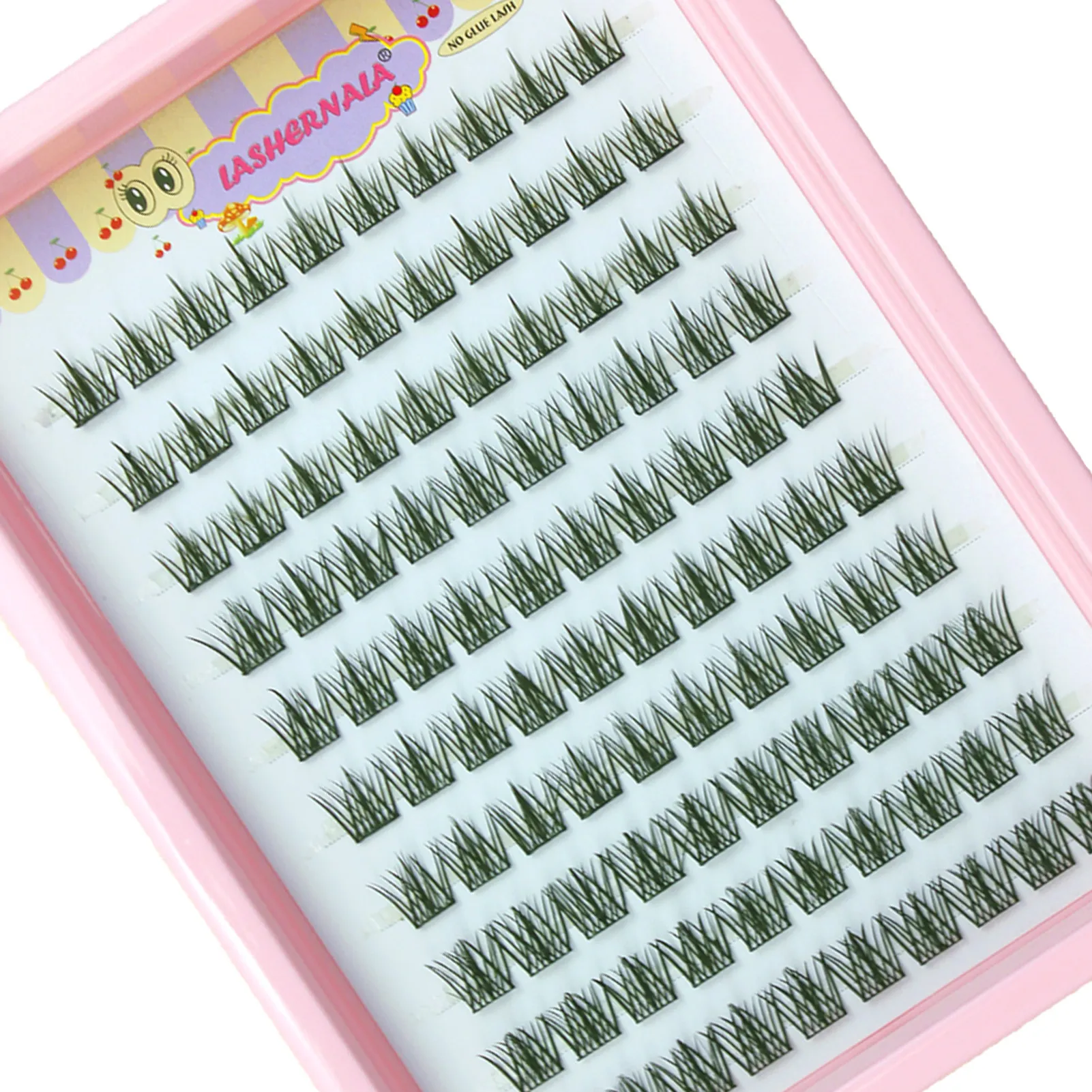 10 linhas olho de gato único cluster cílios postiços natural cosplay maquiagem cílios postiços auto-adesivo natural extensão de chicote fino