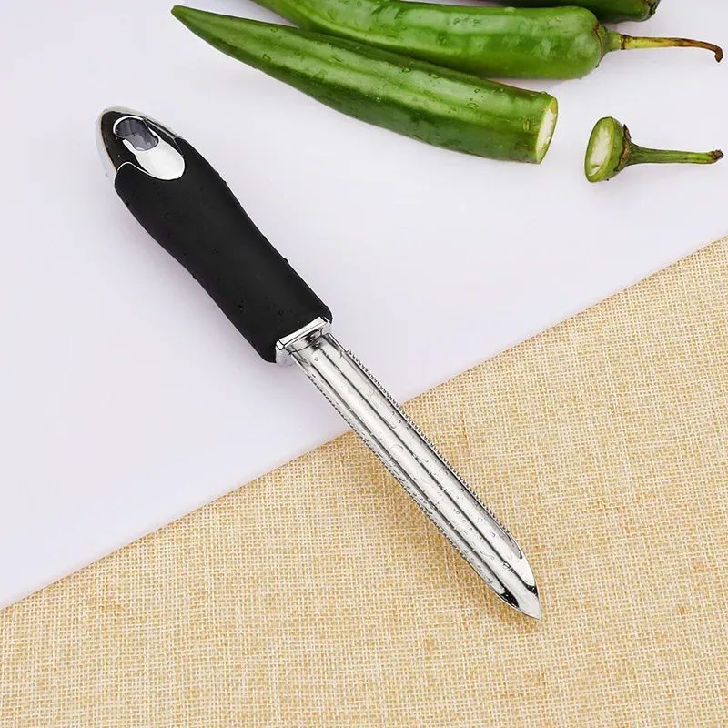 Extrator de núcleo de pimentão casa portátil aço inoxidável abobrinha abobrinha pepino corers gadgets cozinha especial com borda serrilhada