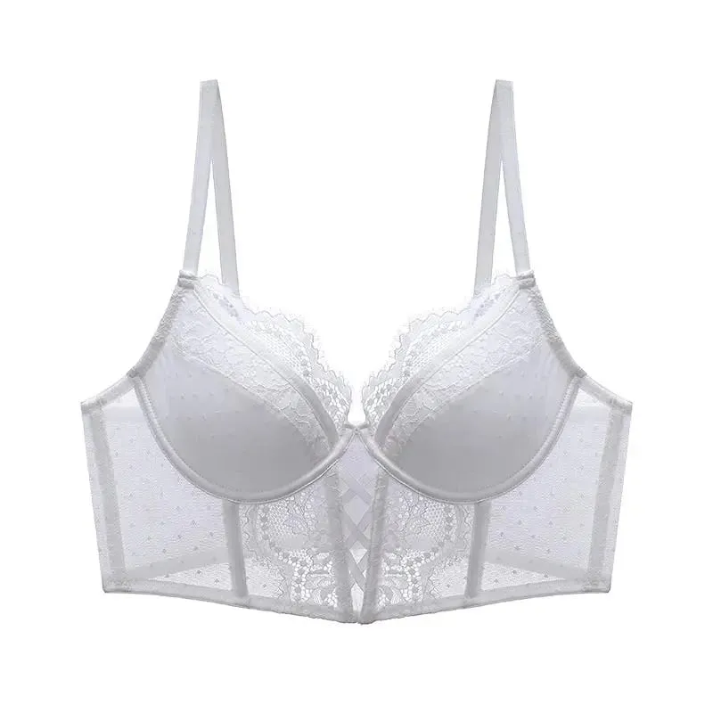 Renda francesa push up conjunto de roupa interior mulher sutiã fino underwire sheer ruched chemise macio petite pequeno busto S-XL petite elegância