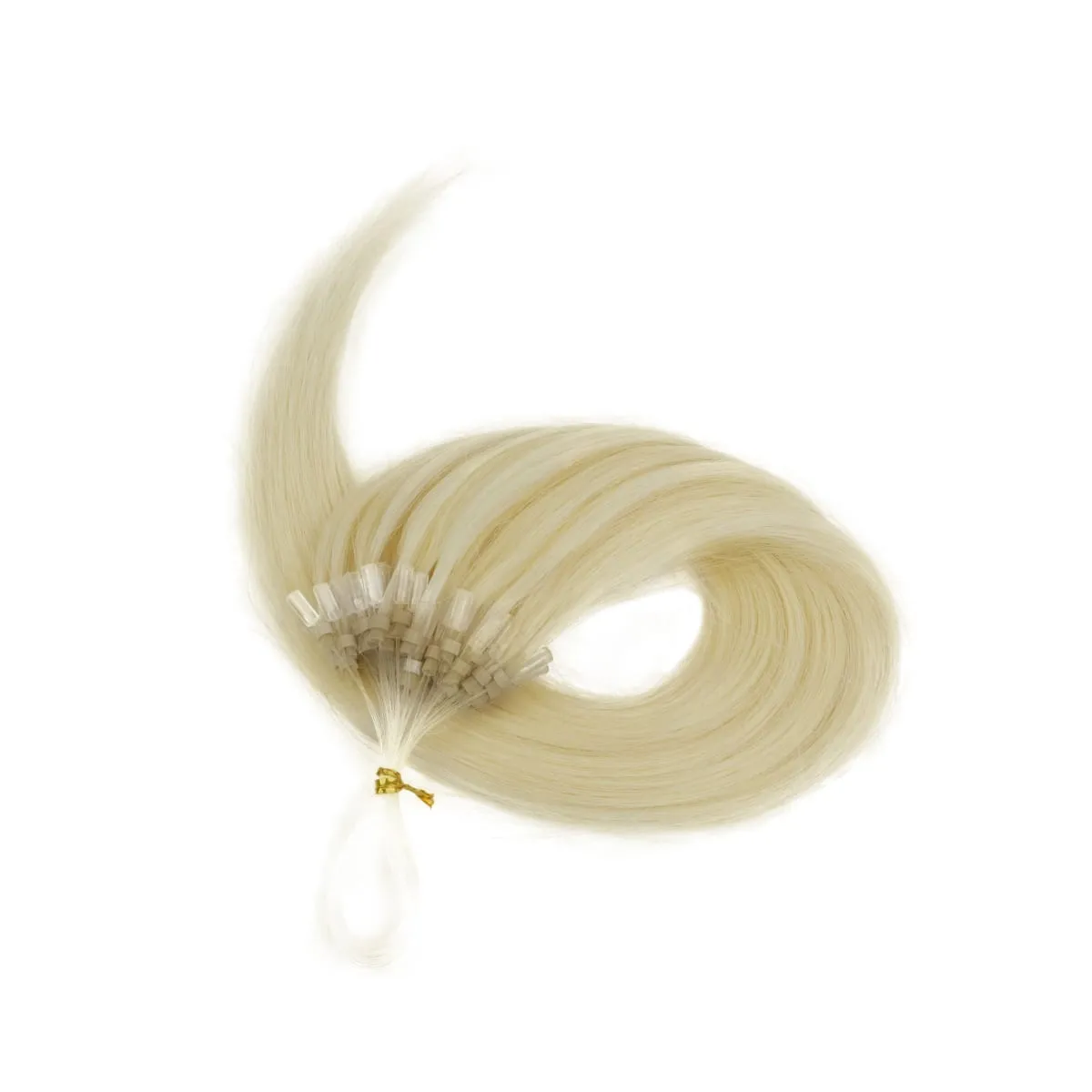 Micro Loop Human Hair Extensions - 50 Strands Thick Straight Clip-In Hair for Instant Volume & Length