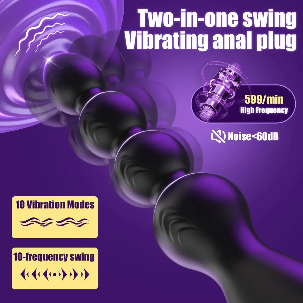 Vibratório anal grânulos butt plug vibrador 360 ° rotação masculino massageador de próstata plug anal estimulador brinquedos sexuais para mulheres homens