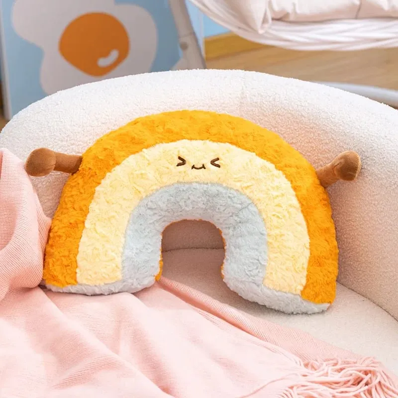 Almofada de pelúcia arco-íris nuvem 45/55 CM recheada Soft desenho animado clima sofá decoração almofada de brinquedo para quarto de criança e escritório