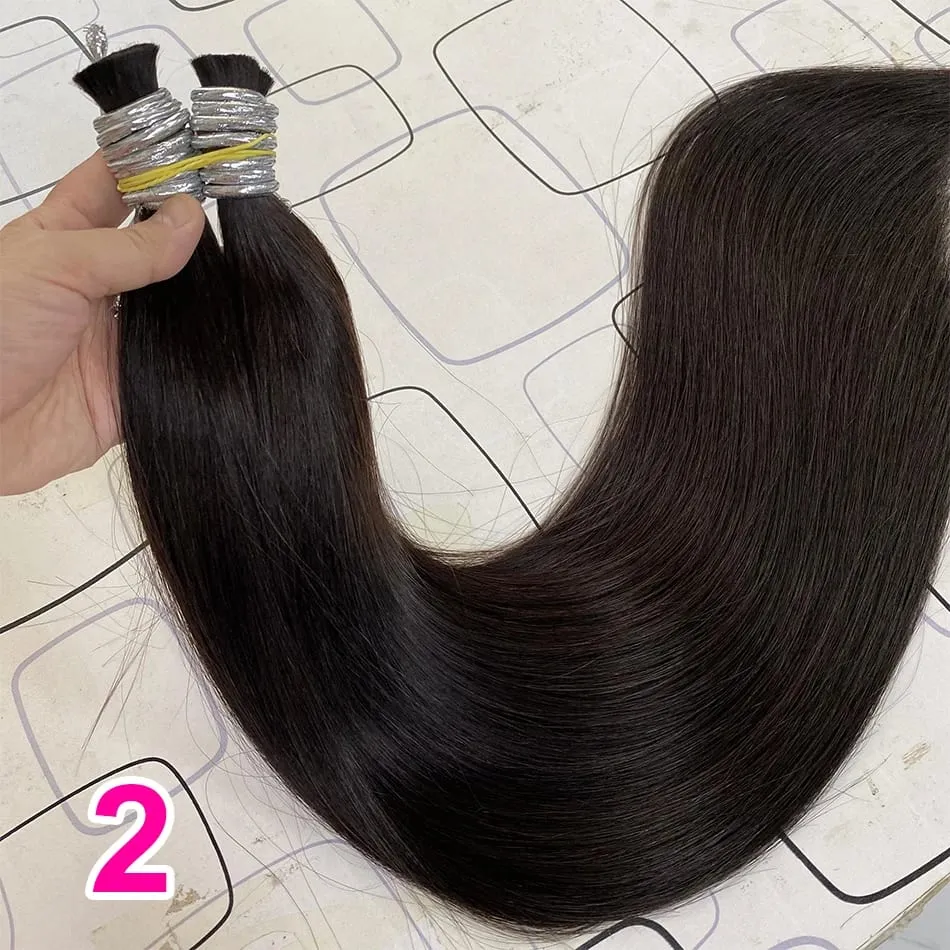 No Weft Virgin Bulk Human Hair Human Hair For Braiding 100% Unprocessed Human Hair Bulk Extensions Brazilian Natural Boho Braids