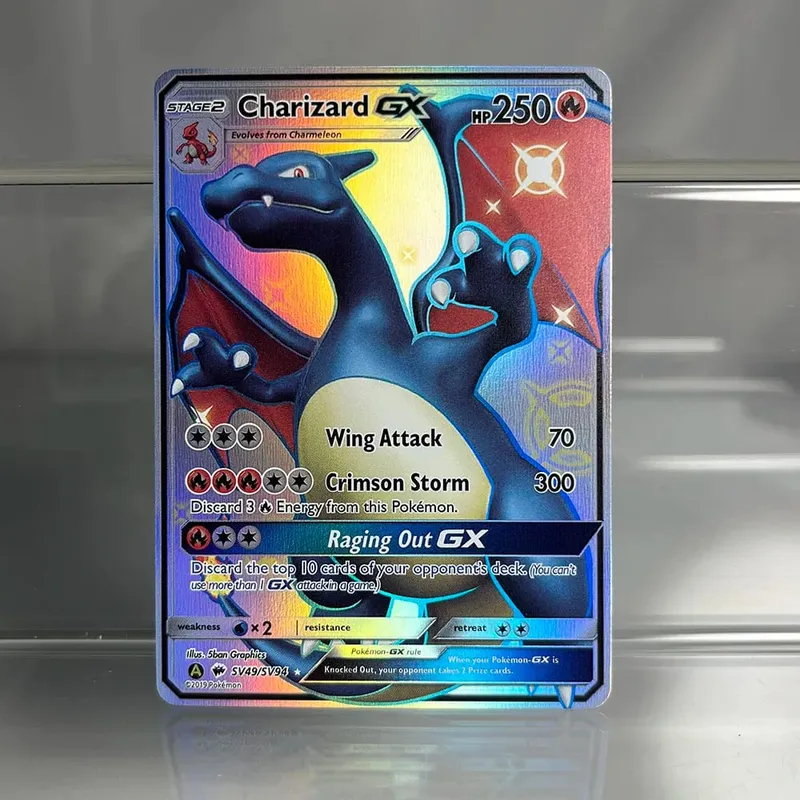 箔 PKM 單卡皮卡丘噴火龍 EX 泡泡喵遊戲稀有收藏卡 PTCG 彩虹代理卡 — image 22