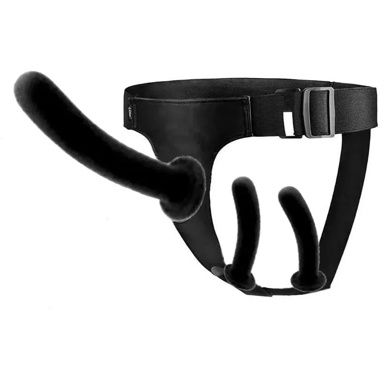 Cinta de silicone ajustável no arnês vibrador longo fino pegging calcinha vibrador para mulheres homens casais macio flexível cinta-no sexo para — image 1