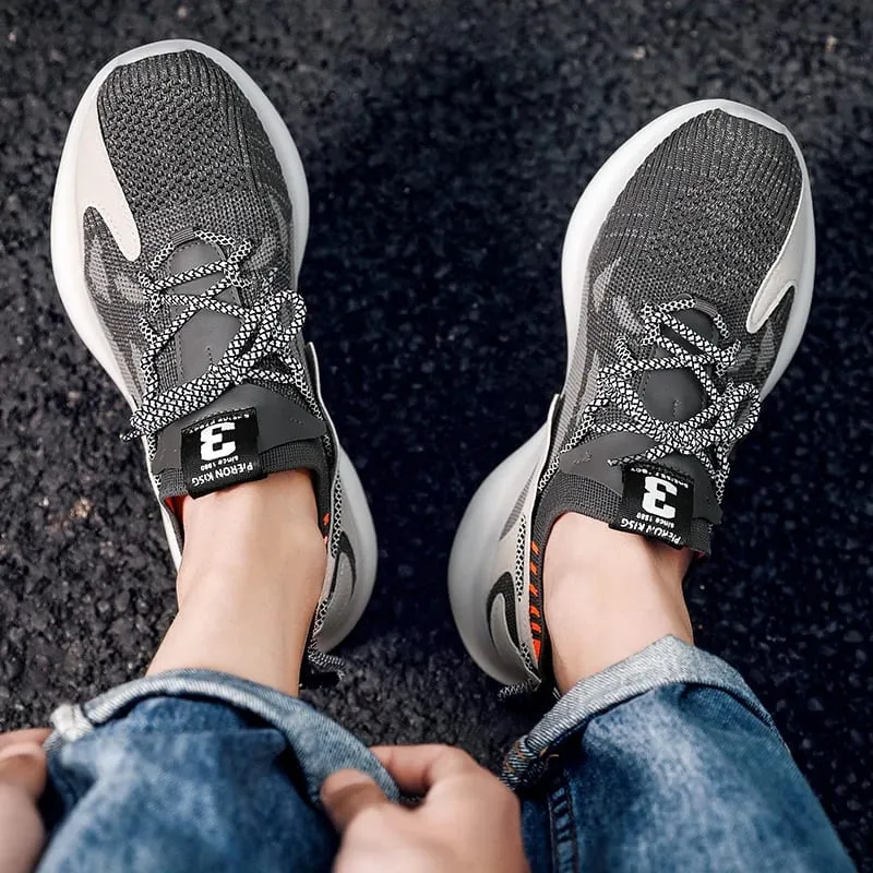 Verão sapatos de malha de grandes dimensões de coco para homens leves e confortáveis ​​sapatos esportivos de pé grande estudante pipoca tênis de corrida 46