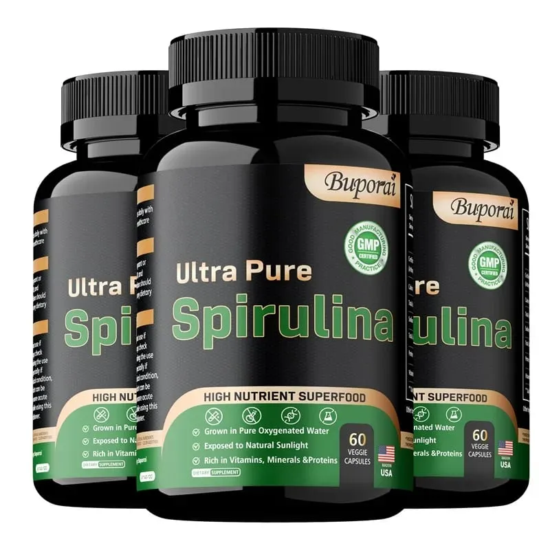 Spirulina orgânica - antioxidante cardiovascular do sistema imunológico de desintoxicação melhora a saúde digestiva