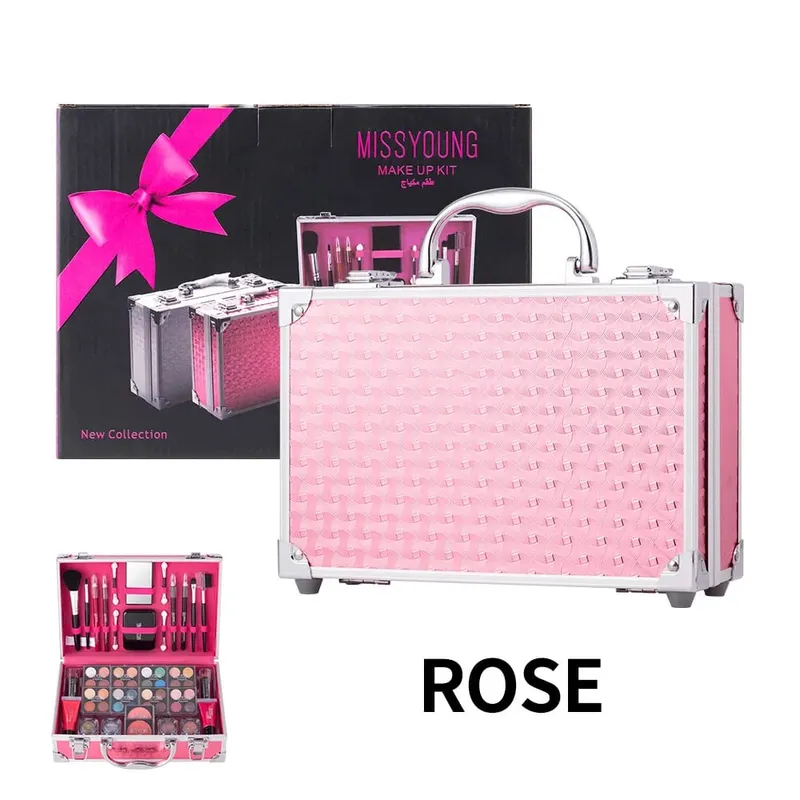 56 pçs kit de maquiagem profissional conjunto de maquiagem com caso de maquiagem feriado beleza presente conjunto starter cosméticos kits completos para mulher