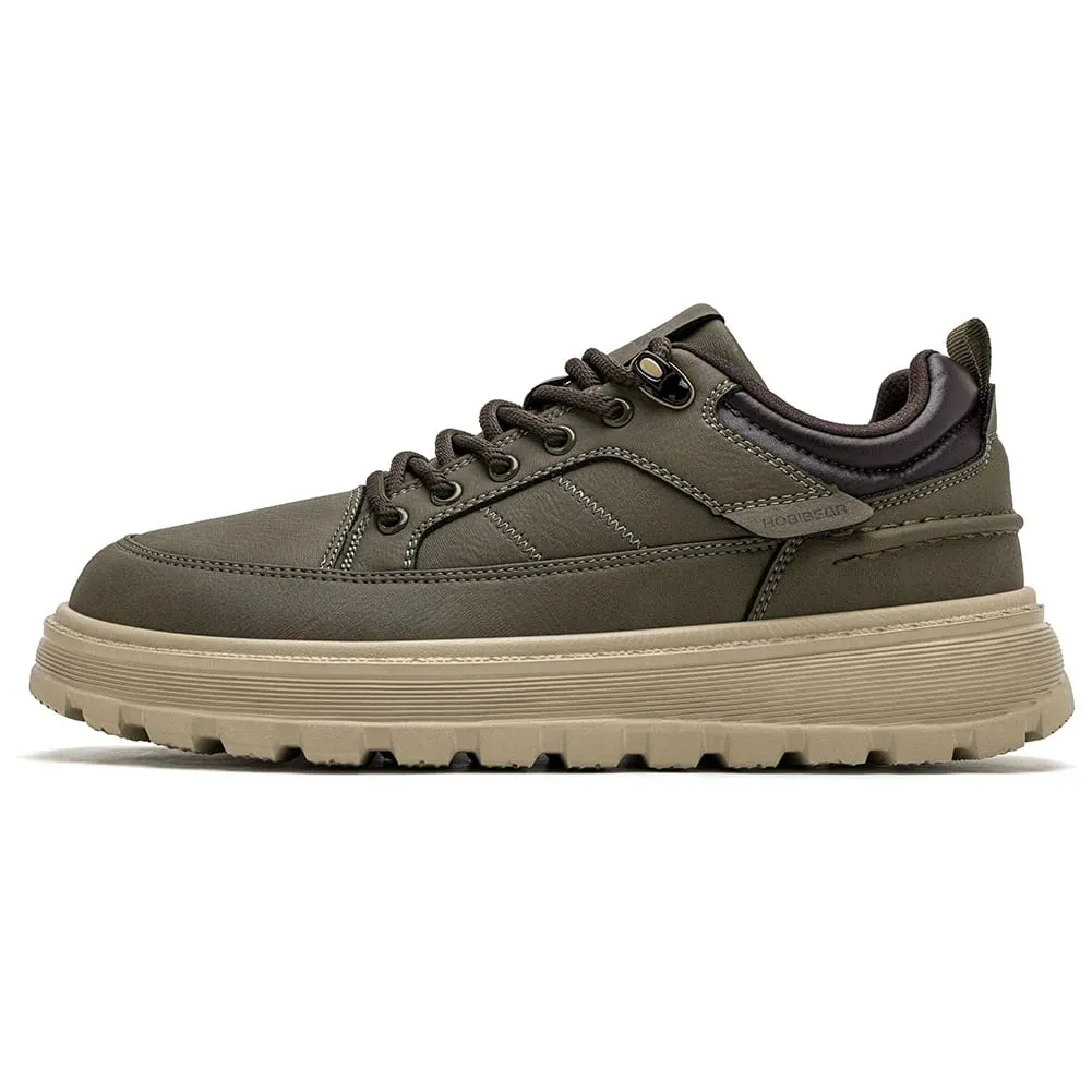 Sapatos masculinos de couro artificial clássico de largura larga Oxford com salto grosso retrô com cadarço casual