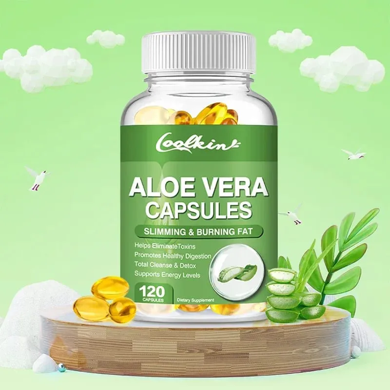 Cápsulas de extrato de Aloe Vera - Apoia a saúde digestiva e imunológica intestinal, alivia a constipação e equilibra a acidez do estômagoSu