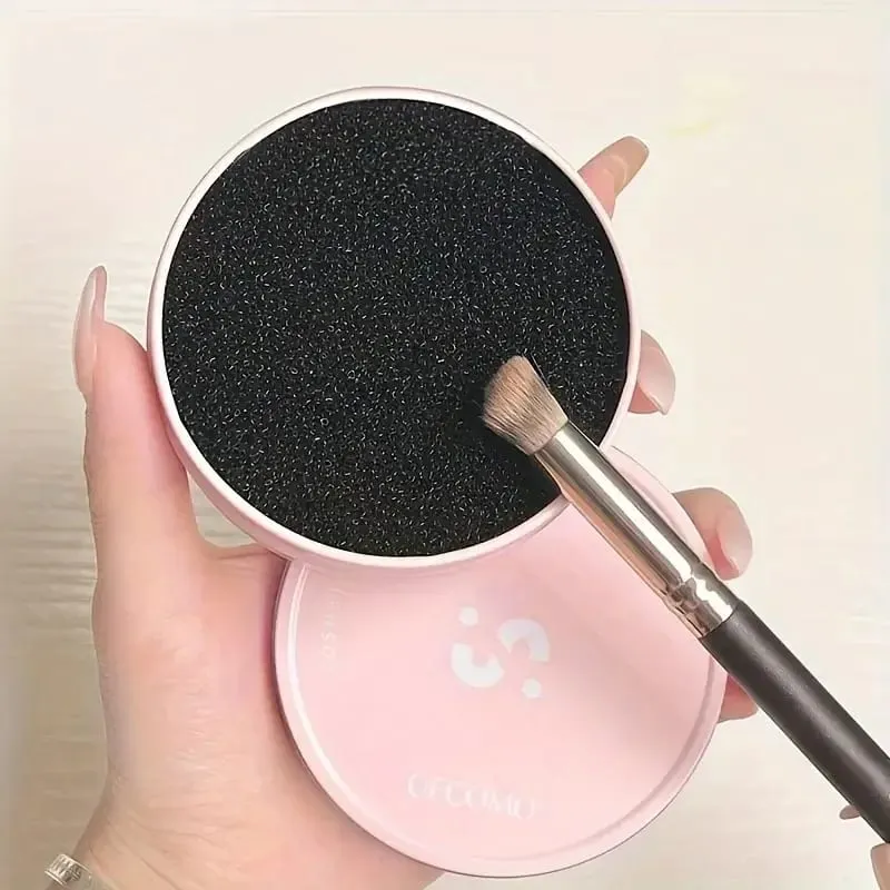 Limpador de pincéis de maquiagem, esponja limpadora de remoção de cores, limpeza rápida e fácil de pincéis de maquiagem em pó sem soluções químicas de água