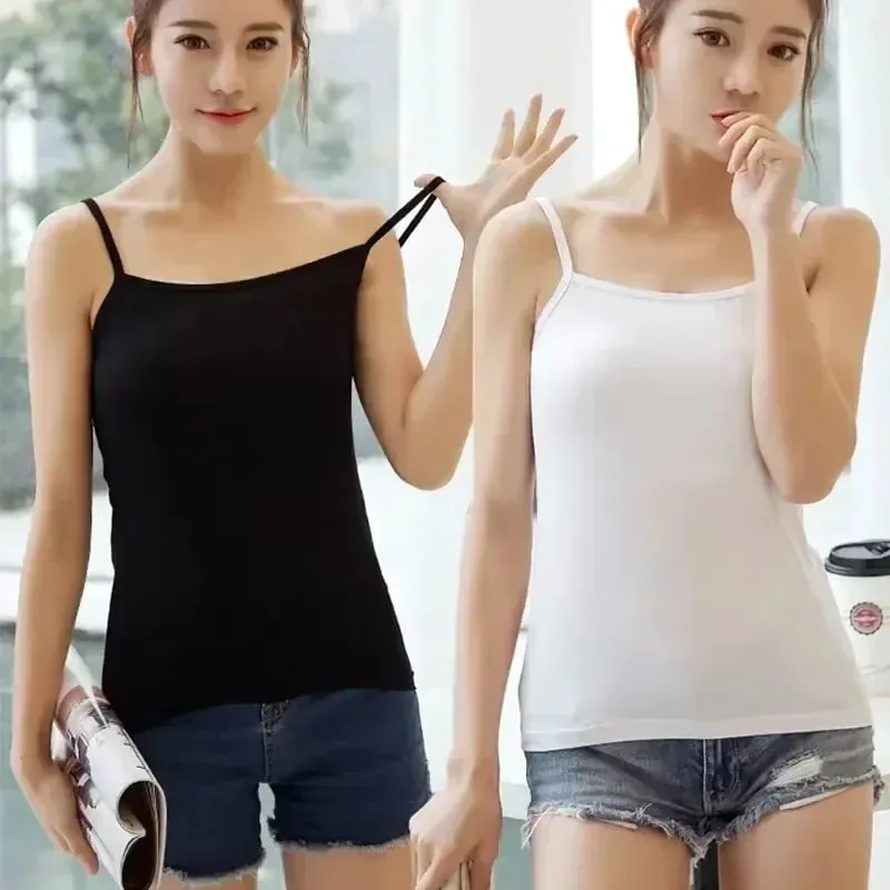 Camisolas básicas femininas, tops curtos sem mangas, bralette, tops de cor sólida, colete skinny, regata de emagrecimento, roupa íntima