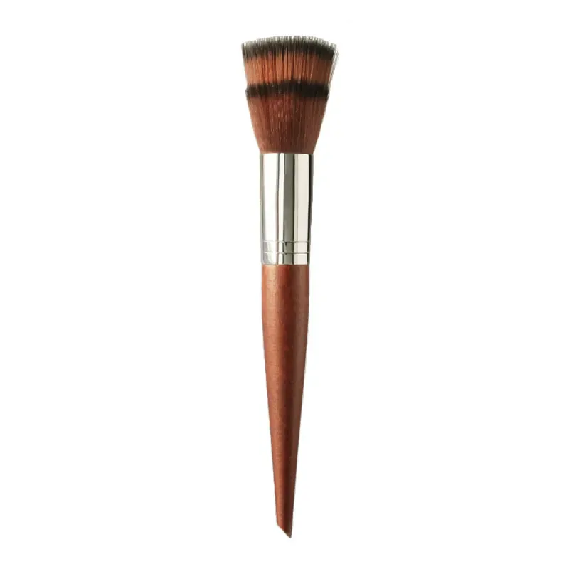 1pc mf pincéis de maquiagem de madeira natural macio pó fundação corretivo compõem escova blush sombra de cabelo sintético ferramentas de alta qualidade