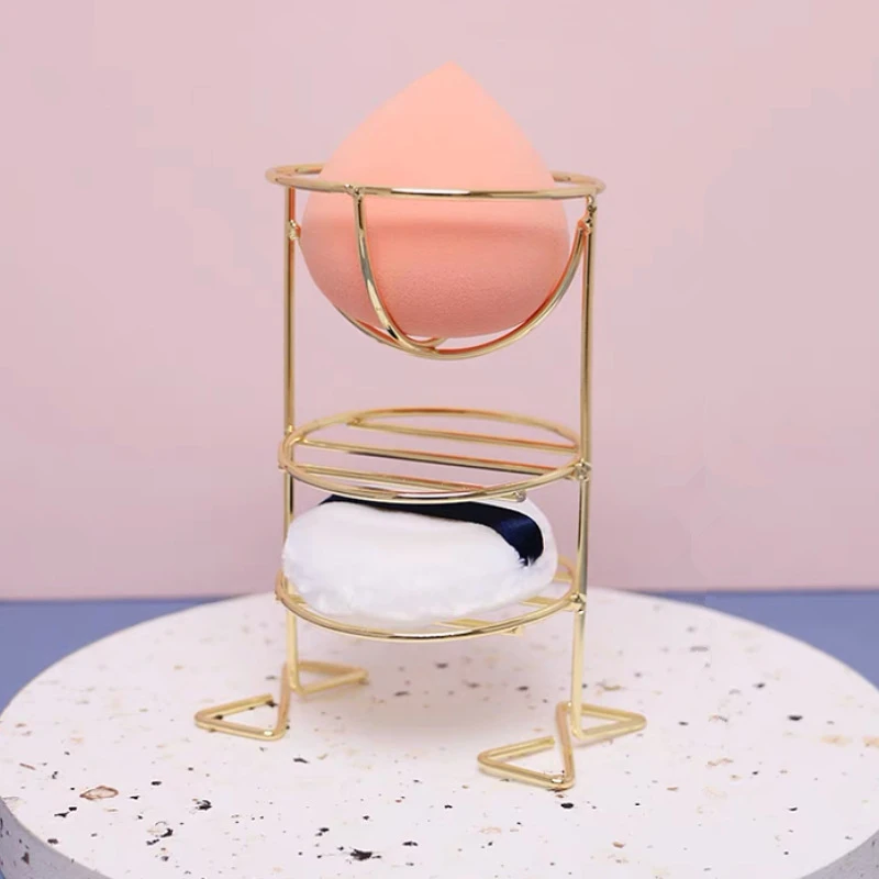 Multilayer Metal Bracket Makeup Puff Rack Cosmetic Holder Blender Display Stand Alloy Drying Power Make Up Sponge Tools