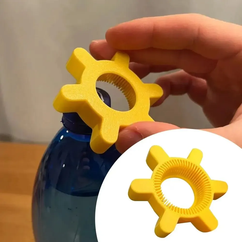 便攜式多功能黃色塑膠開瓶器|旋轉設計必備廚房工具