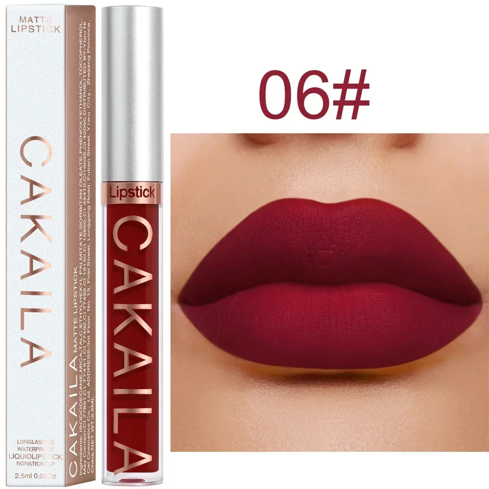 Matte Velvet Lip Glaze Tahan Lama Gincu Cecair Licin Sutera Tidak Mudah Luntur Lip Gloss Makeup Seksi Untuk Wanita Tint Bibir