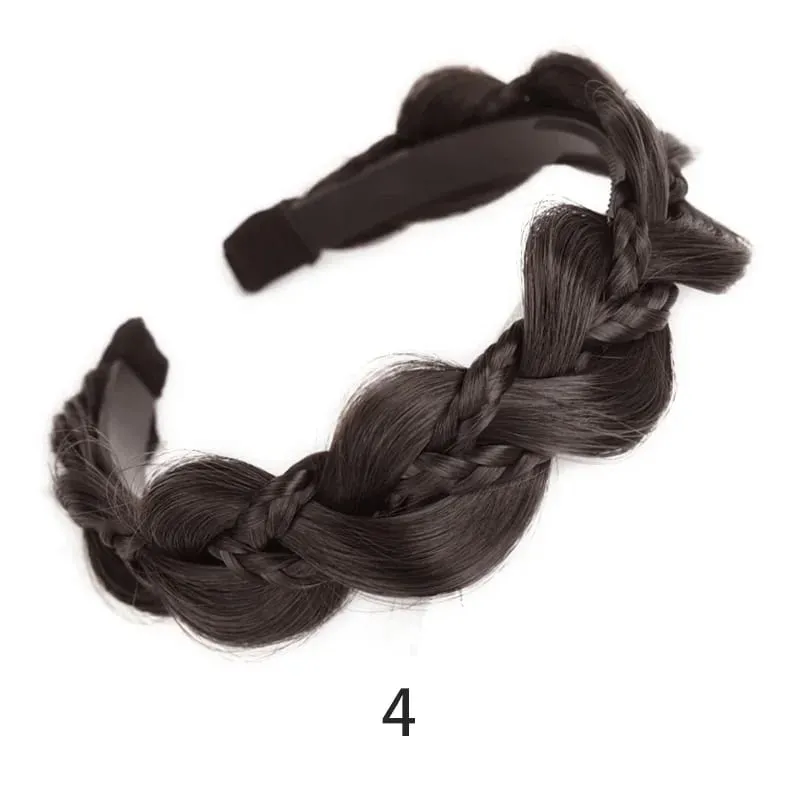 Twist Braid Headband Synthetic Fishbone Braid Wig Headband 1pc Non-Slip Twist Braid Hair Hoop Hair Accessories For Women Girls