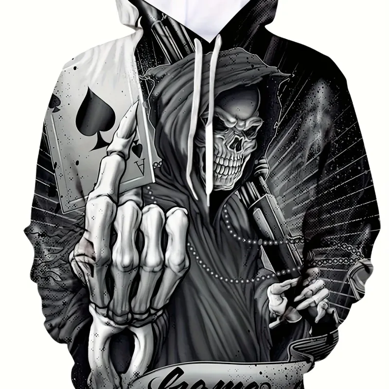Men's Hoodie 3D Printed Skull sweatshirts outdoors Pullover clothing Daily Fashion Autumn Long Sleeve Hoodies for Men