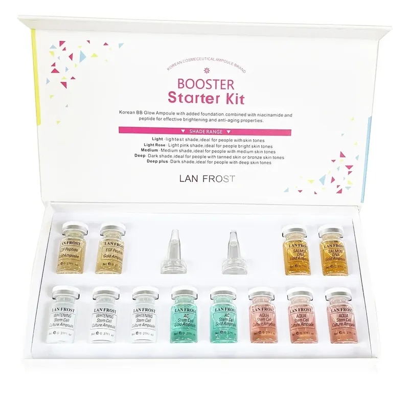 BB Cream Glow Face Skin Care Serum Essence Ampoule Foundation Hyaluronic Acid Peptide Moisturizing Skin Rejuvenation Care Kit