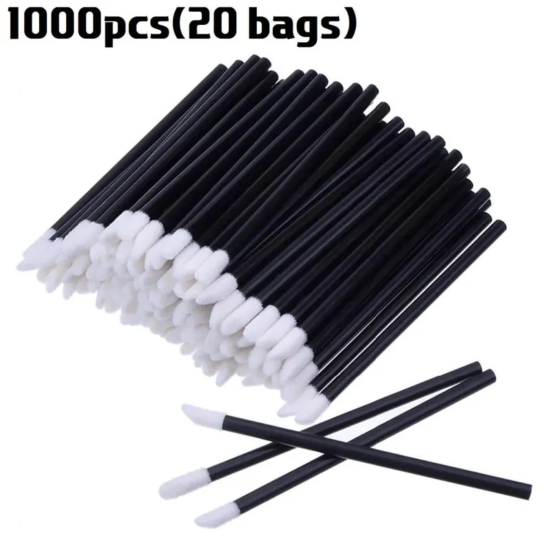 散裝 50/500/2000 支唇刷專業塗抹器批發口紅棒女式唇彩刷化妝工具配件