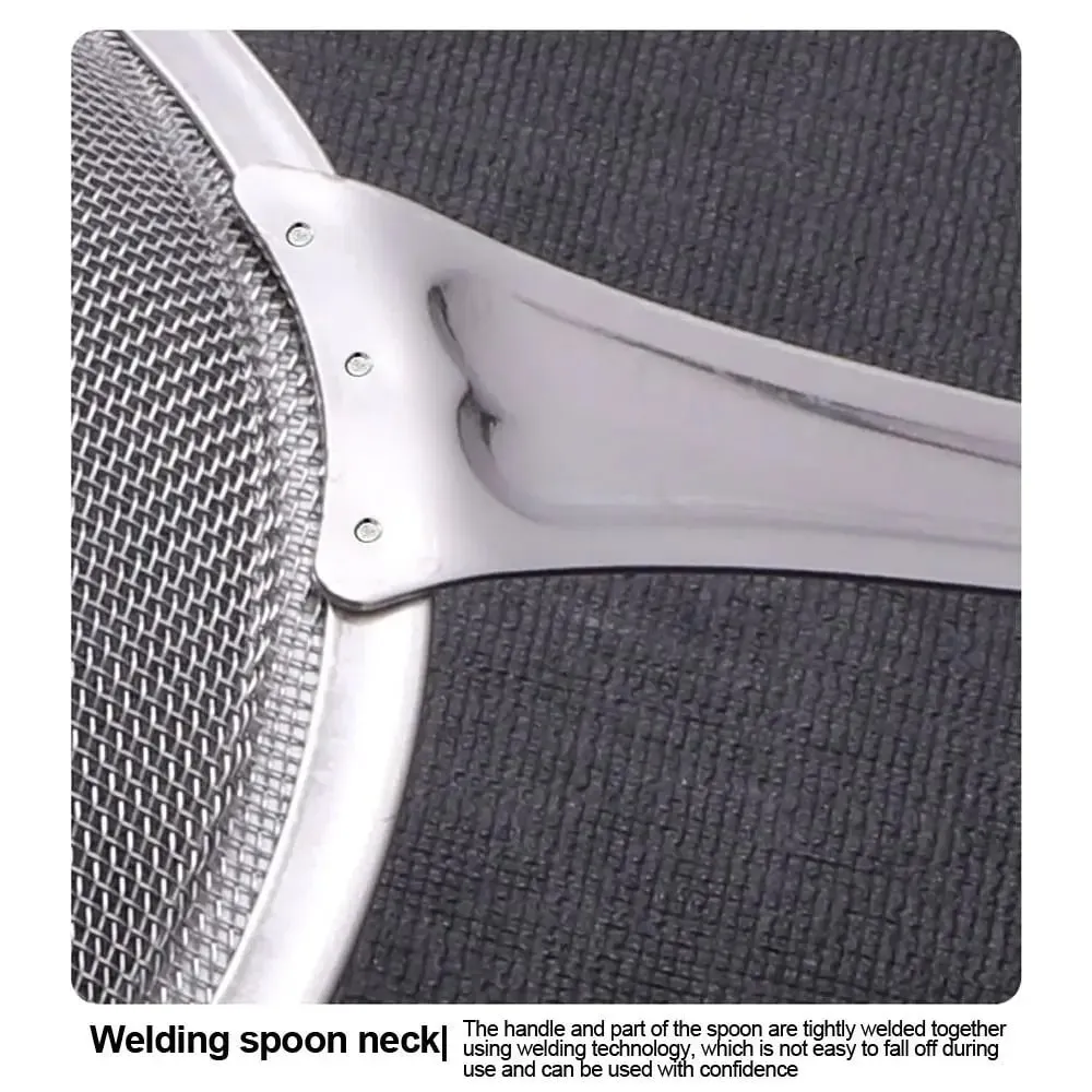 Multi-functional Fine Mesh Strainers Oil Strainer Skimmer Stainless Steel Filter Spoon Oil Colander Flour Colander Sifter