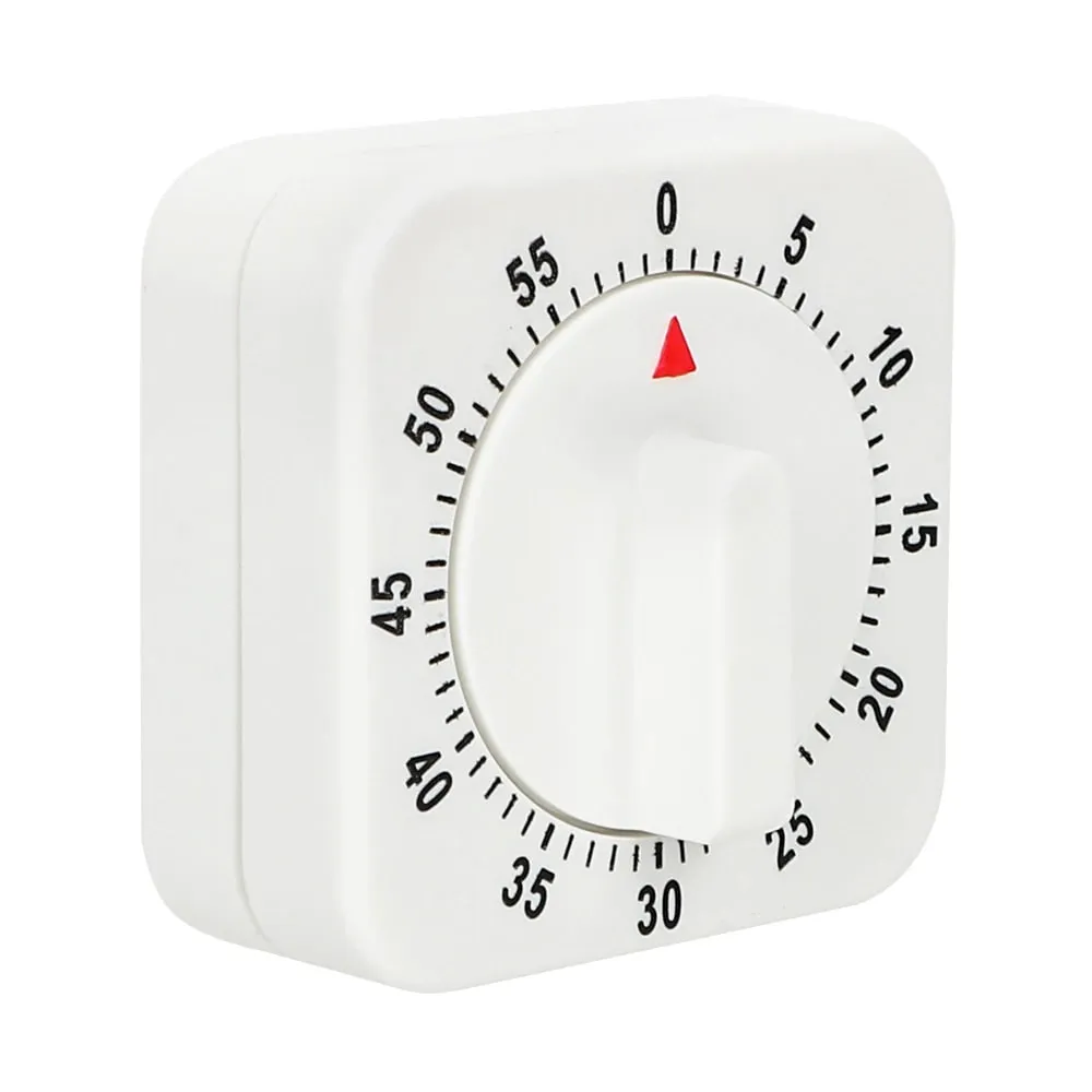 Temporizador mecânico ferramentas de cozinha quadrado branco ferramentas de cozinha 60 minutos temporizador de cozinha lembrete de alarme de contagem regressiva