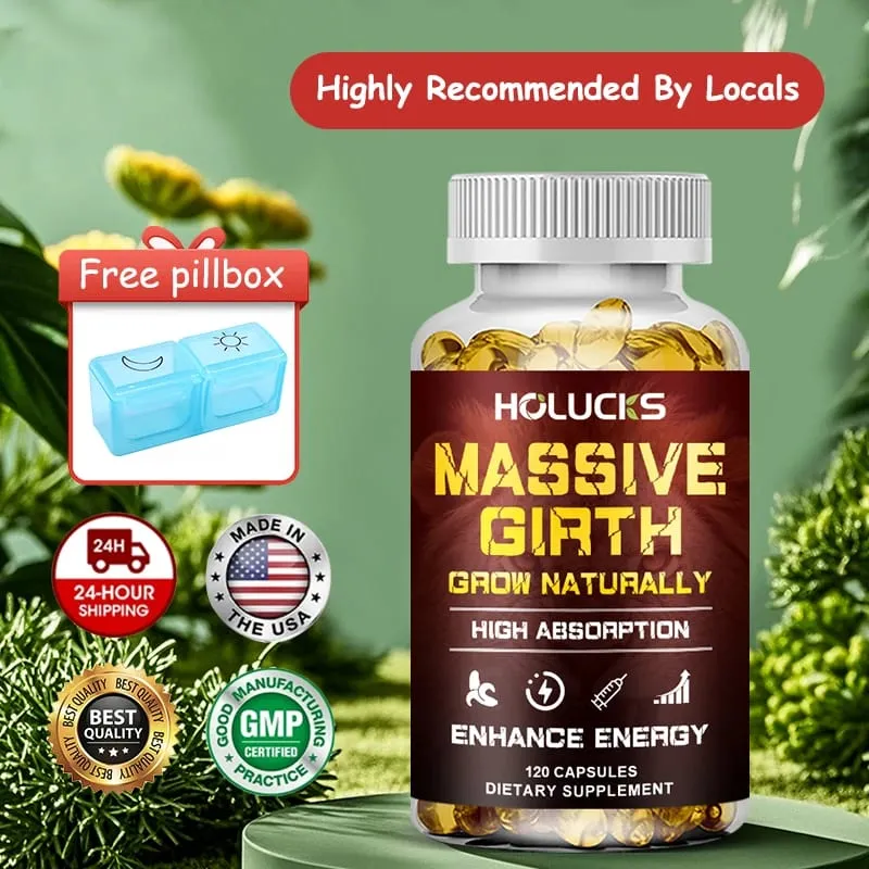 Cápsulas Premium Massive Girth com Ashwagandha apoiam circulação ideal e desempenho aprimorado de energia e bem-estar geral — image 1