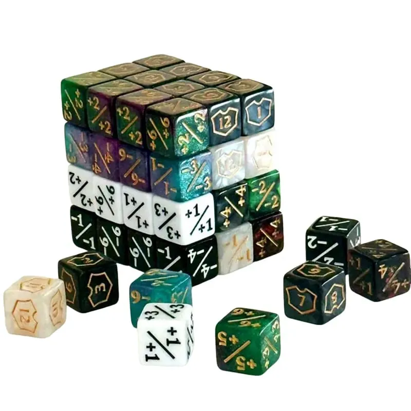 16mm 6 Side Dice Counters +1-1 Kids Toy Counting For MTG The Gathering Card Gaming Token Loyalty Gift 10PCS/Bag — image 2