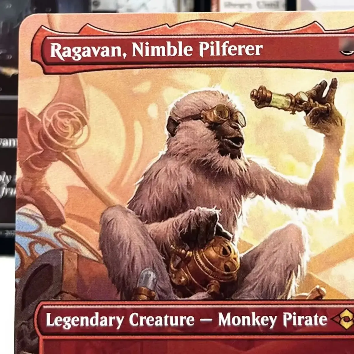 MH2 HOLO7-Ⅰ03 Cartões Tcg Alemão Núcleo Negro Ragavan Ágil Saga de Urza Buscar Terras Áridas Mesa os Cofres da Cabal