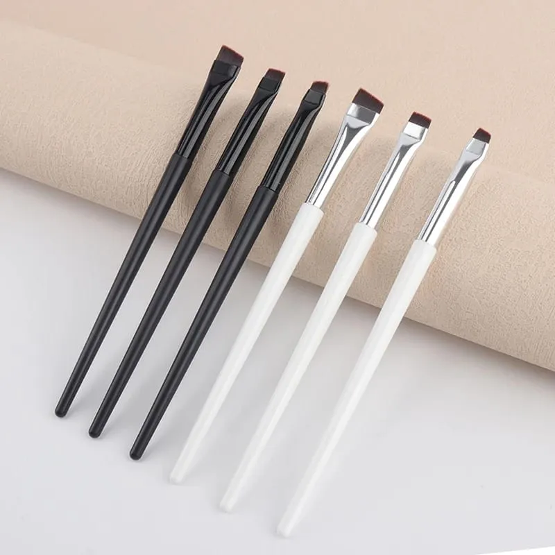 1/3 pçs lâmina delineador conjunto de pincéis de maquiagem ultra fino ângulo fino pincéis de sobrancelha plana sob os olhos colocar escova de detalhes precisos