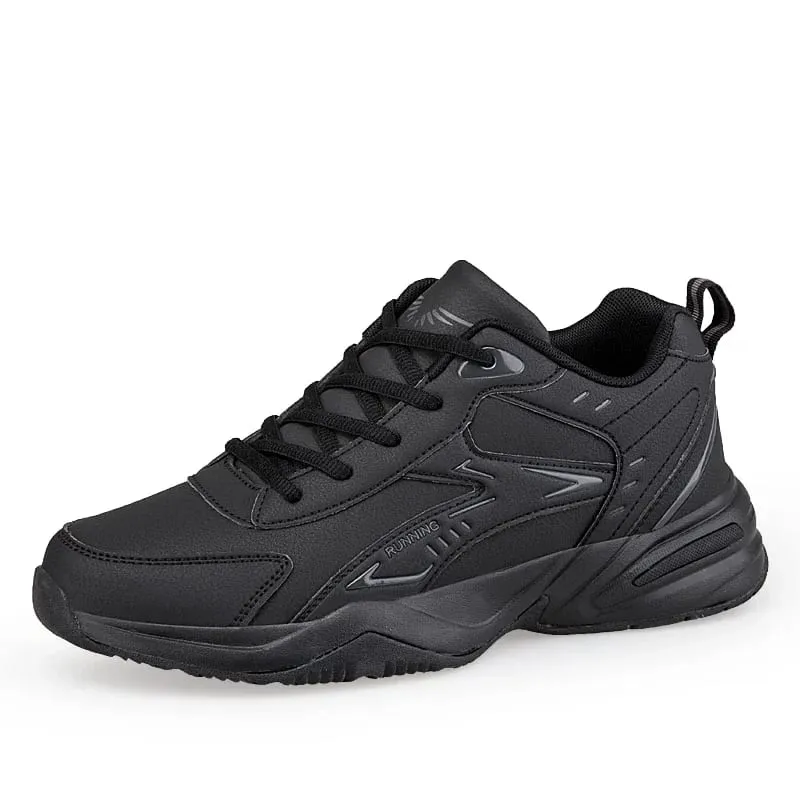 Tênis robusto para homens sola grossa versátil 2025 nova tendência malha rendas até sapatos esportivos casuais respiráveis ​​solas macias aumentadas
