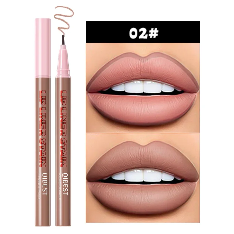 Lápis delineador líquido fosco, à prova d'água, batom com mancha natural, delineador labial, caneta de contorno de lábios, cosméticos