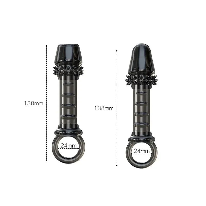 Extensor de pênis retardar a ejaculação, capa de silicone reutilizável para ampliação do pênis, brinquedos sexuais para homens, anel de bloqueio de sêmen, sex shop 18 +