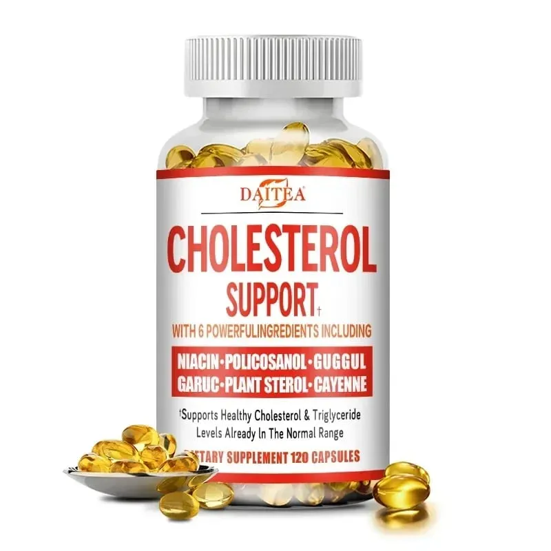 Suplemento de suporte ao colesterol Daitea - Reduz LDL e triglicerídeos Sistema imunológico Alivia a ansiedade Naturalmente Saúde adrenal