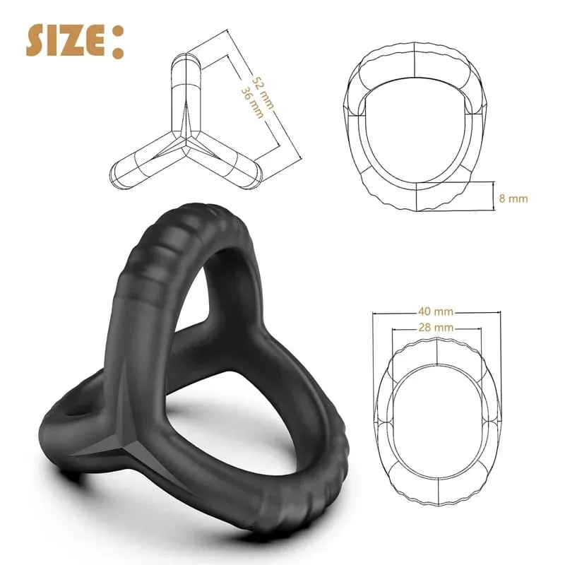 Anel peniano de silicone preto, anel reutilizável para retardar a ejaculação, bloqueio de sêmen, anel peniano, brinquedos sexuais para casais, sex shop