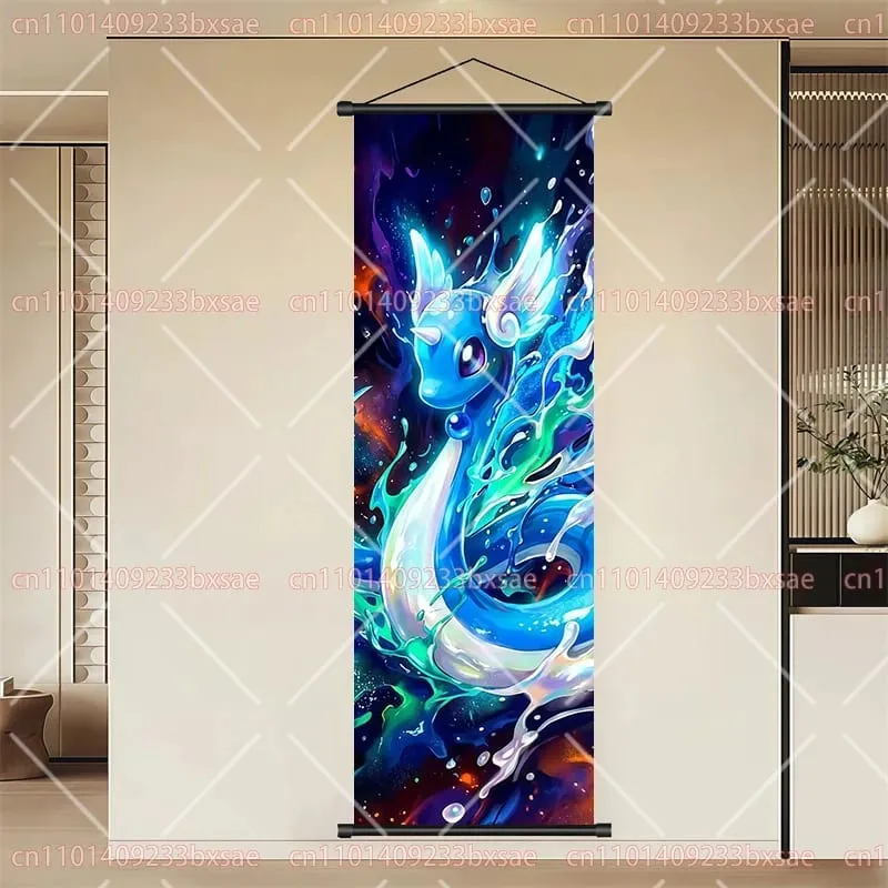 Pokémon anime hd rolagem pintura eevee pikachu suicune charizard mewtwo fundo arte da parede decoração cartaz presente das crianças