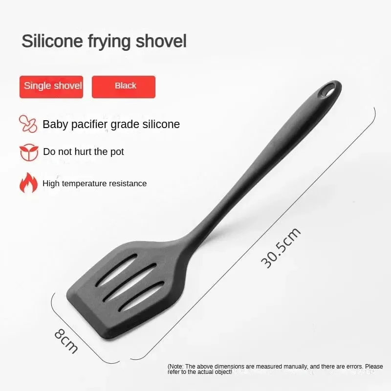 1 ‌ /7-Piece Silicone Kitchen Utensil Set - Non-Stick Spatula Spoon Skimmer Pasta Clip & More for Cooking & Baking