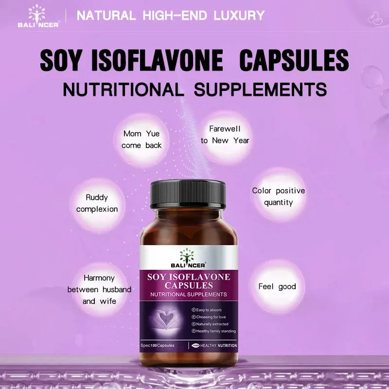 Cápsulas de extrato de isoflavona de soja, manutenção da condição física, alívio da menopausa, suporte de humor, suplemento nutricional feminino — image 4
